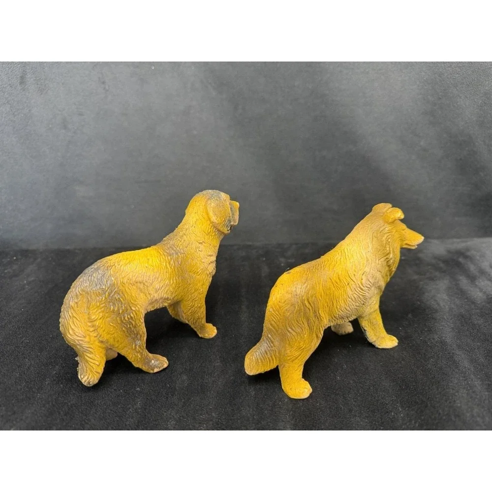 Imperial Toy Corp Rubber Dogs St. Bernard & Collie Hong Kong 1974 Vintage Toys